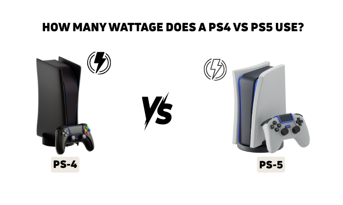 How many wattage does a PS4 Vs PS5 use